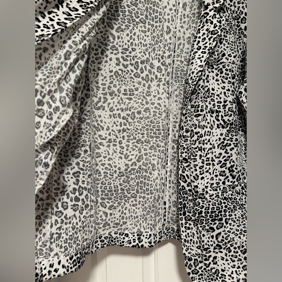 Multiples Black and White Leopard Print Blazer, XL - Picture 6 of 7